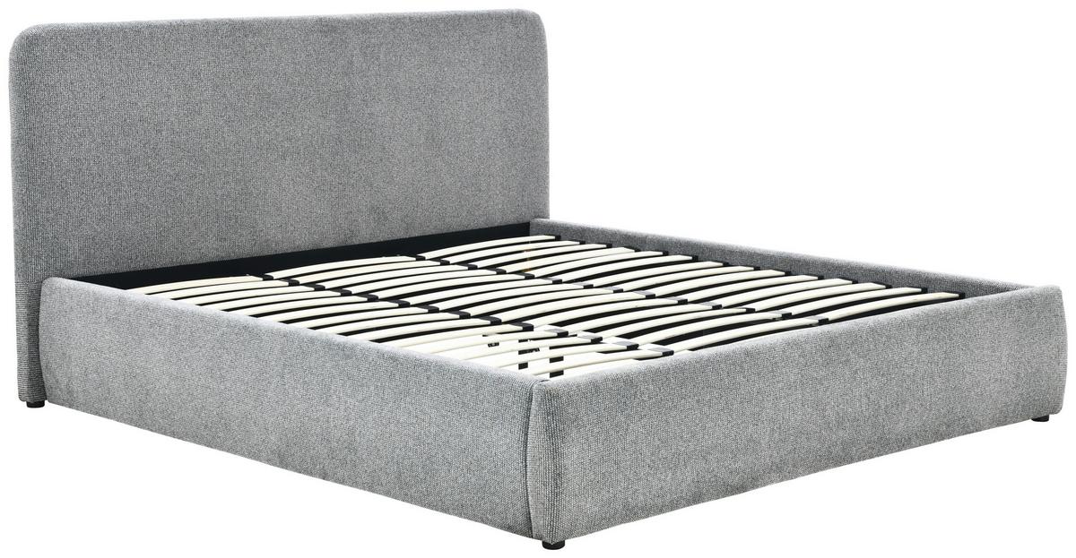 Polsterbett Kora Grau B: 204 Cm - Eichefarben/Schwarz, Design, Holz/Textil (204/116/218cm) - MID.YOU