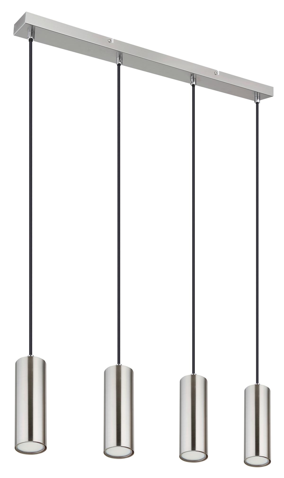 Hängeleuchte H: 120 cm 4-Flammig, Chromfarben - Chromfarben, Design, Metall (65/6/120cm) - Globo