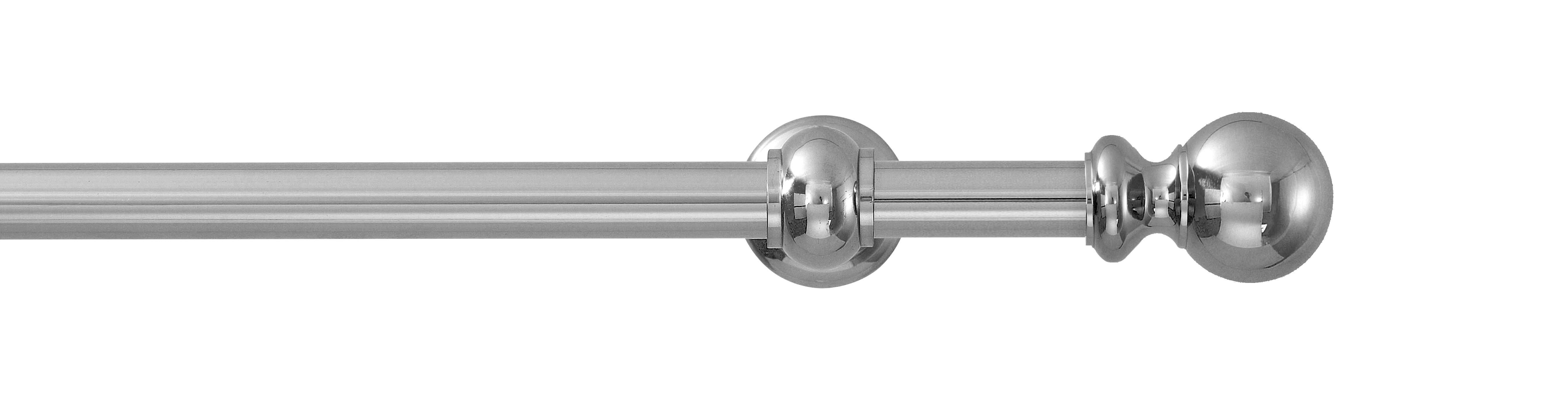 Vorhangstange Chromfarben, 145 cm - Chromfarben, KONVENTIONELL, Metall (145cm)