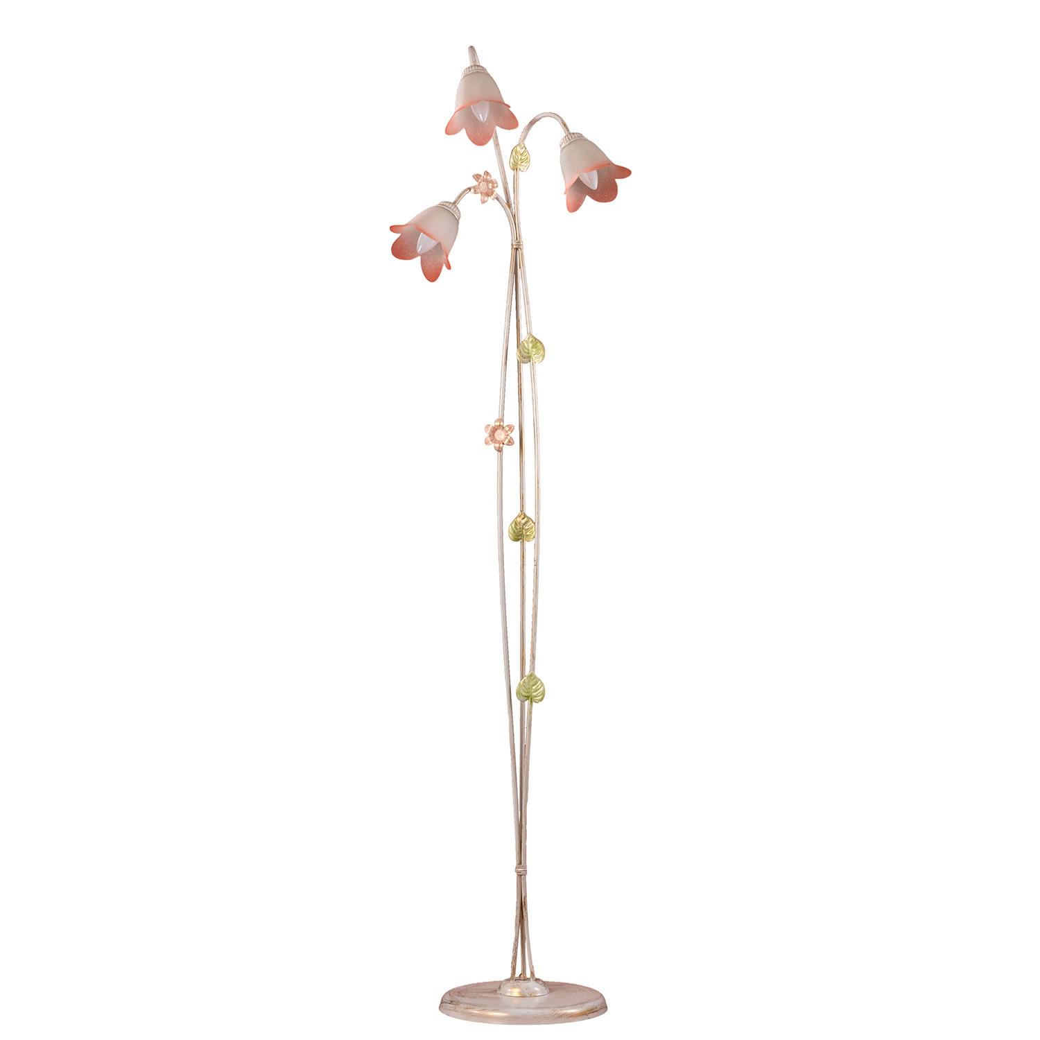 Stehleuchte 4217/Pt3 - Weiß, Natur, Glas/Metall (42/30/168cm)
