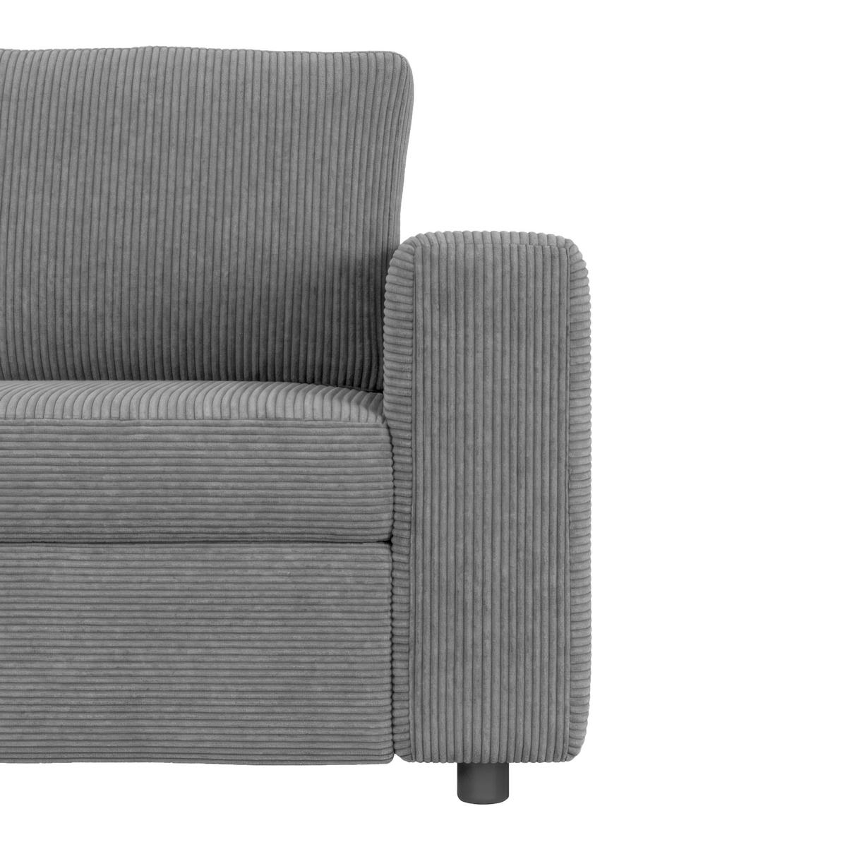 Ecksofa mit Schlaffunktion Toulouse anthrazit, 206x224cm - Anthrazit/Schwarz, Trend, Holz/Textil (206/224cm)