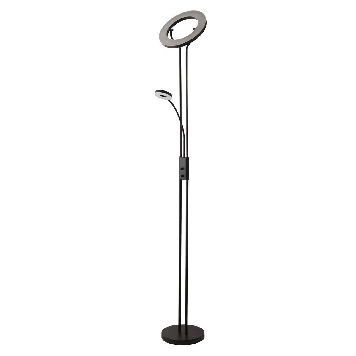 Led-deckenfluter Eu55601bk - Schwarz, Design, Kunststoff/Metall (28/180cm)