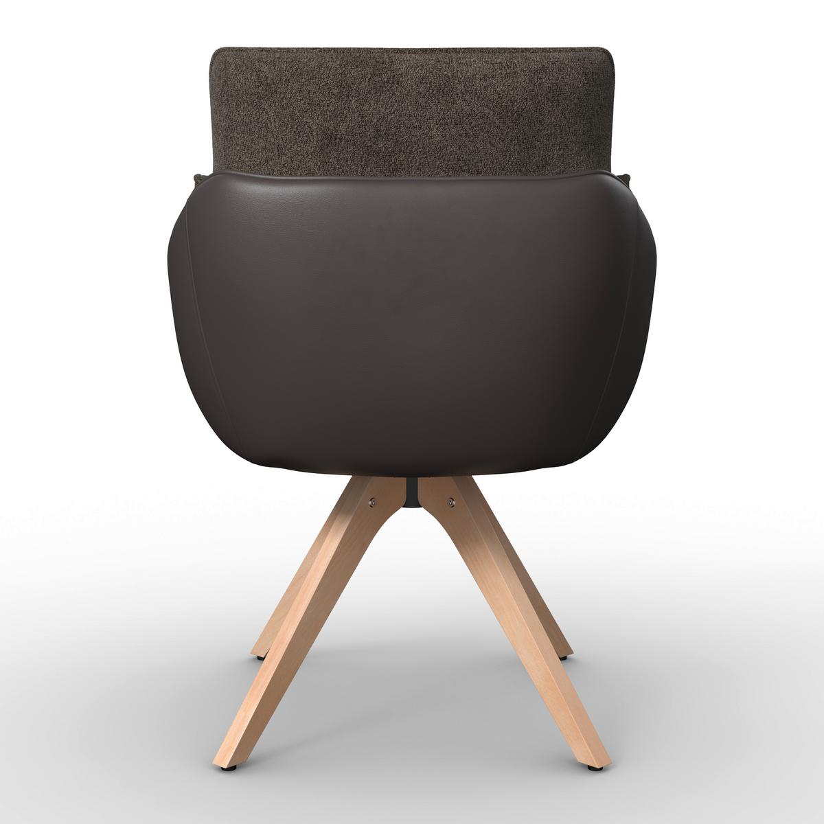 Stolička s podrúčkami Alja, hnedá - hnedá/farba buka, Modern, kov/drevo (66/89/62cm) - Bessagi Home