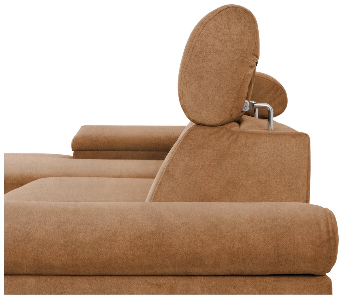 Eckschlafsofa Santi Bernsteinfarben S: 176/258 cm - Bernsteinfarben/Schwarz, MODERN, Textil (176/258cm) - MID.YOU