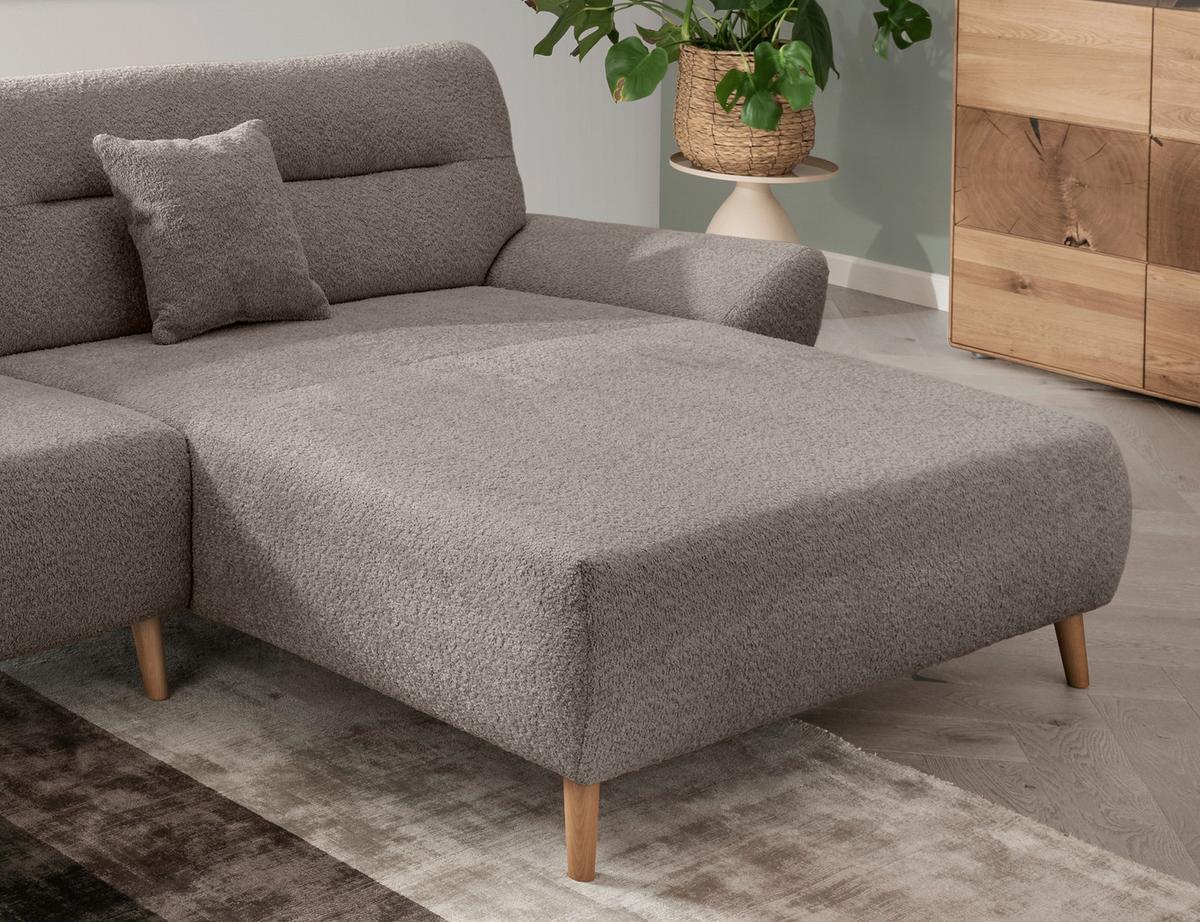 Ecksofa Drago, Taupe S: 290x166 cm - Taupe/Wildeiche, KONVENTIONELL, Textil (290/166cm) - MID.YOU