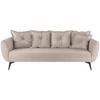 3-Sitzer-Sofa Baggio Beige B: 236 cm - Beige/Schwarz, MODERN, Textil (236/94/103cm) - Livetastic