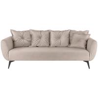 3-Sitzer-Sofa Baggio Beige B: 236 cm - Beige/Schwarz, MODERN, Textil (236/94/103cm) - Livetastic