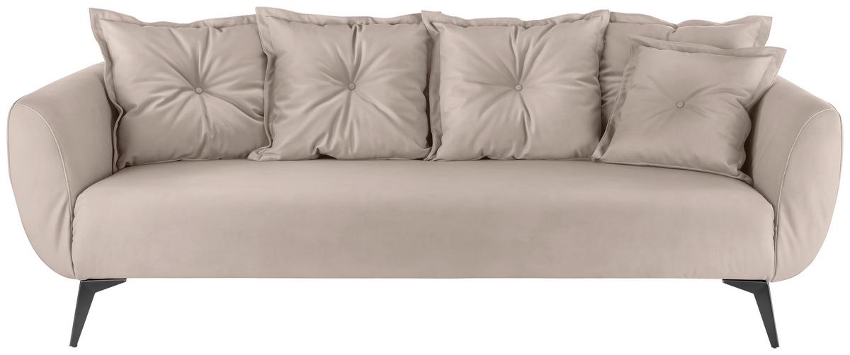 3-Sitzer-Sofa Baggio Beige B: 236 cm - Beige/Schwarz, MODERN, Textil (236/94/103cm) - Livetastic