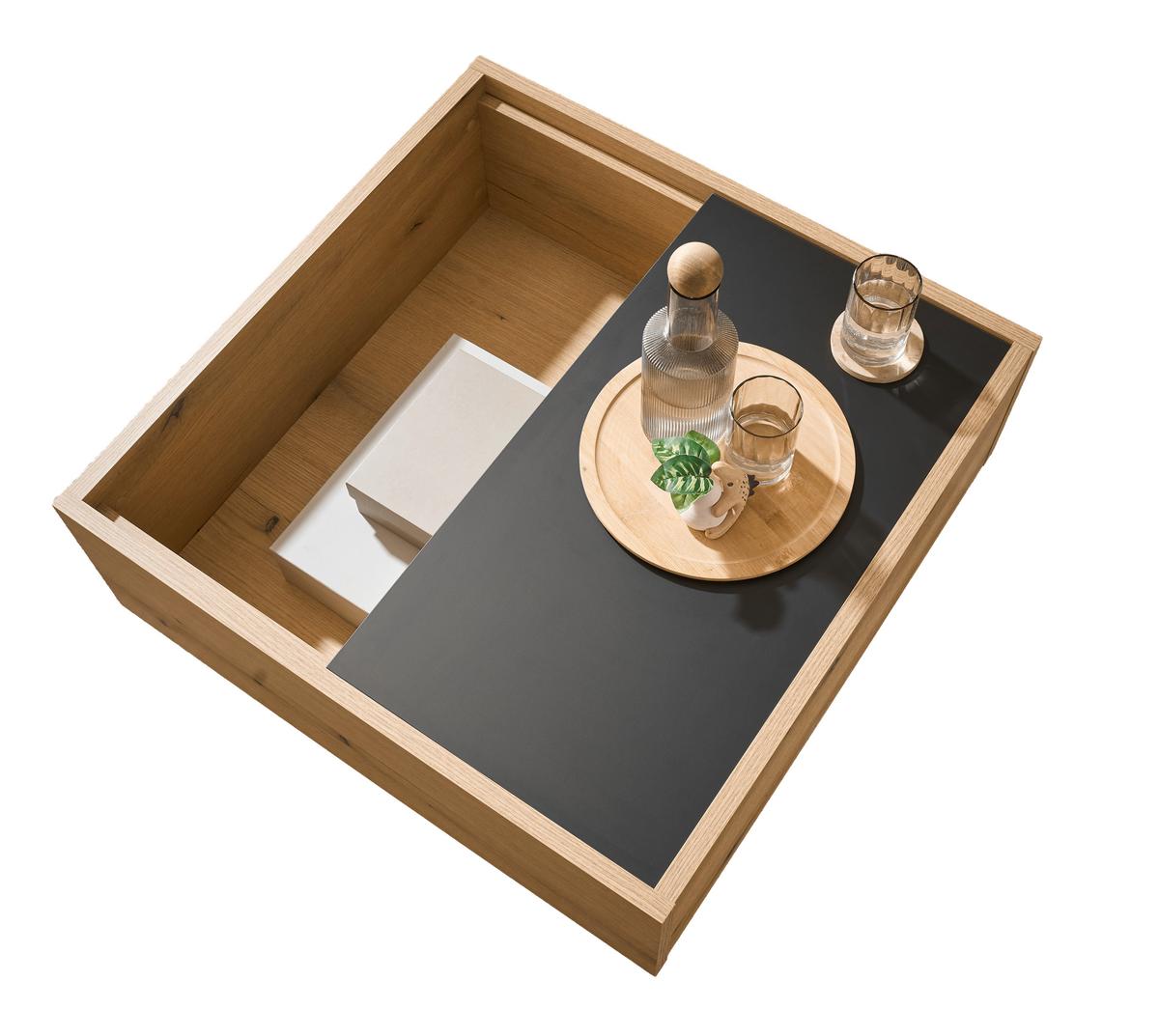 Couchtisch Soleto Graphit-/Eichefarben B: 76cm - Eichefarben/Graphitfarben, Design, Holzwerkstoff (76/35/75cm) - MID.YOU