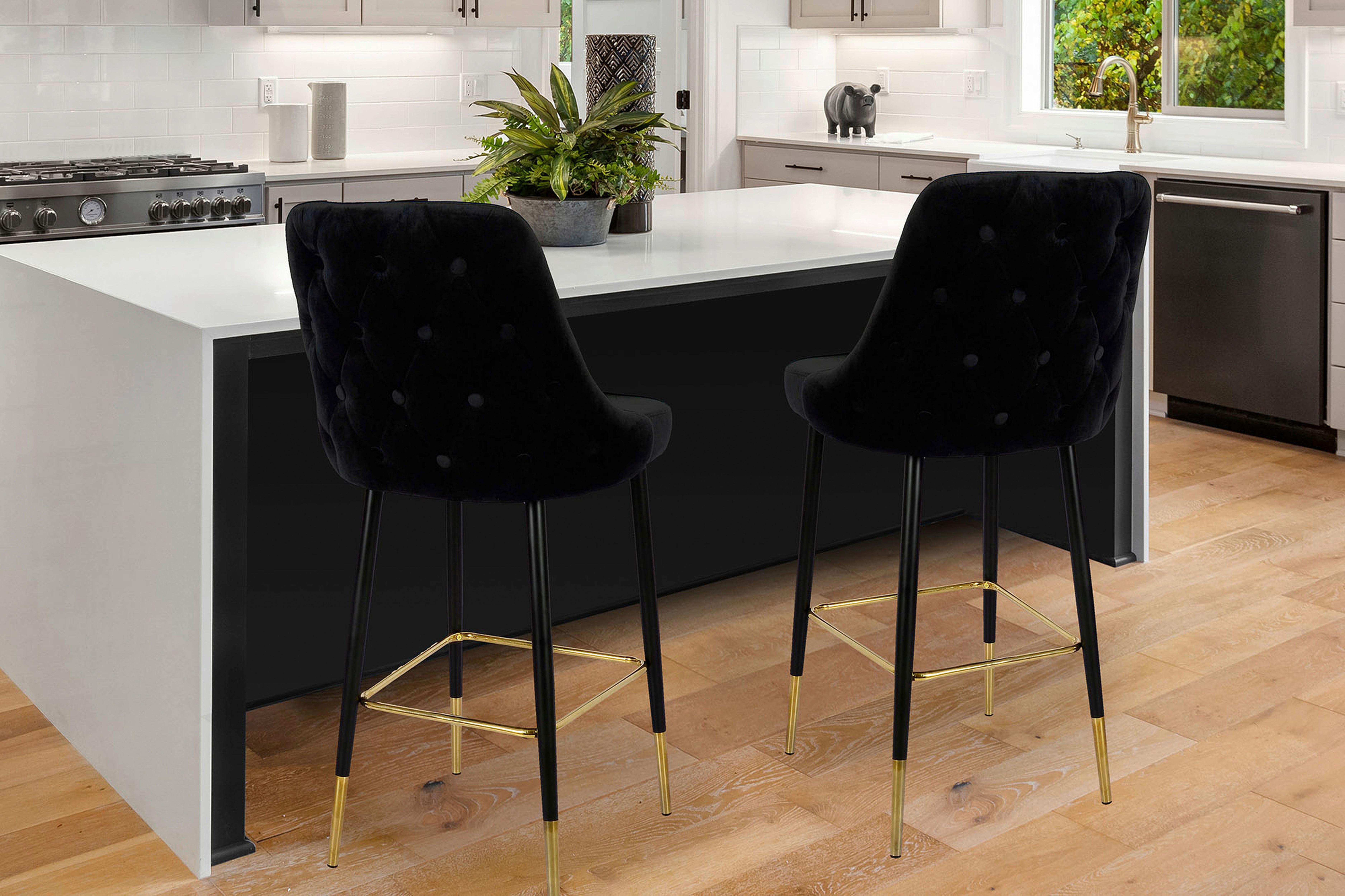 BAROVÁ STOLIČKA BLACK - čierna, Design, kov/textil (53/110/57cm) - Kayoom