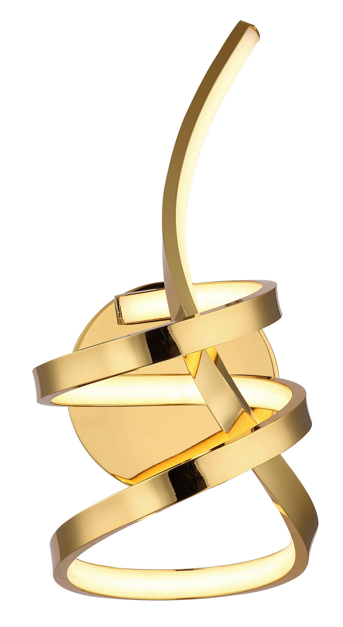 LED-Deckenleuchte Iduna Weiß Goldfarben D: 16 cm - Goldfarben/Weiß, Design, Kunststoff/Metall (16/35cm) - Globo