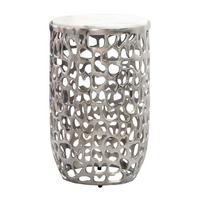 BEISTELLTISCH Silberfarben B: 30 cm - Silberfarben, Design, Stein/Metall (30/50/30cm) - Livetastic