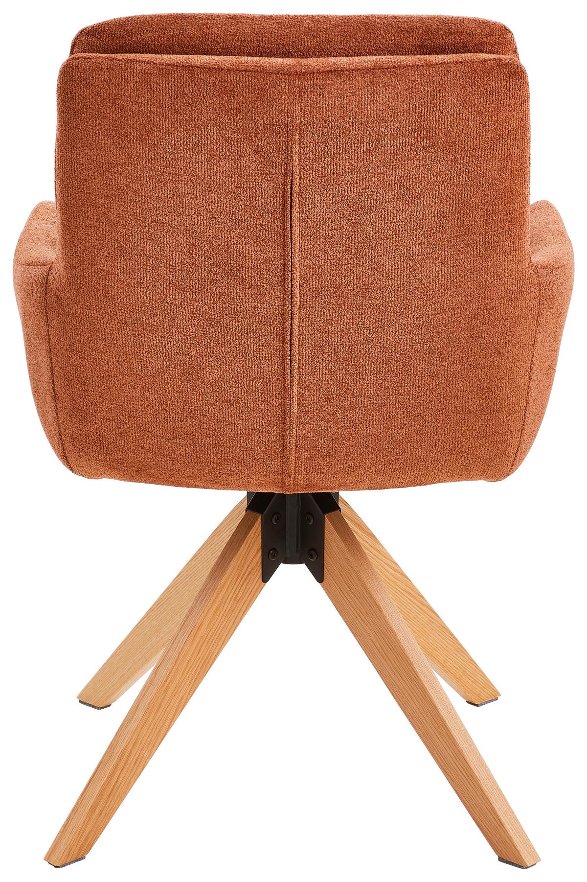 Armlehnstuhl Slide Rostfarben B: 58 cm - Rostfarben/Eichefarben, MODERN, Holz/Textil (58/91/63,5cm) - Livetastic