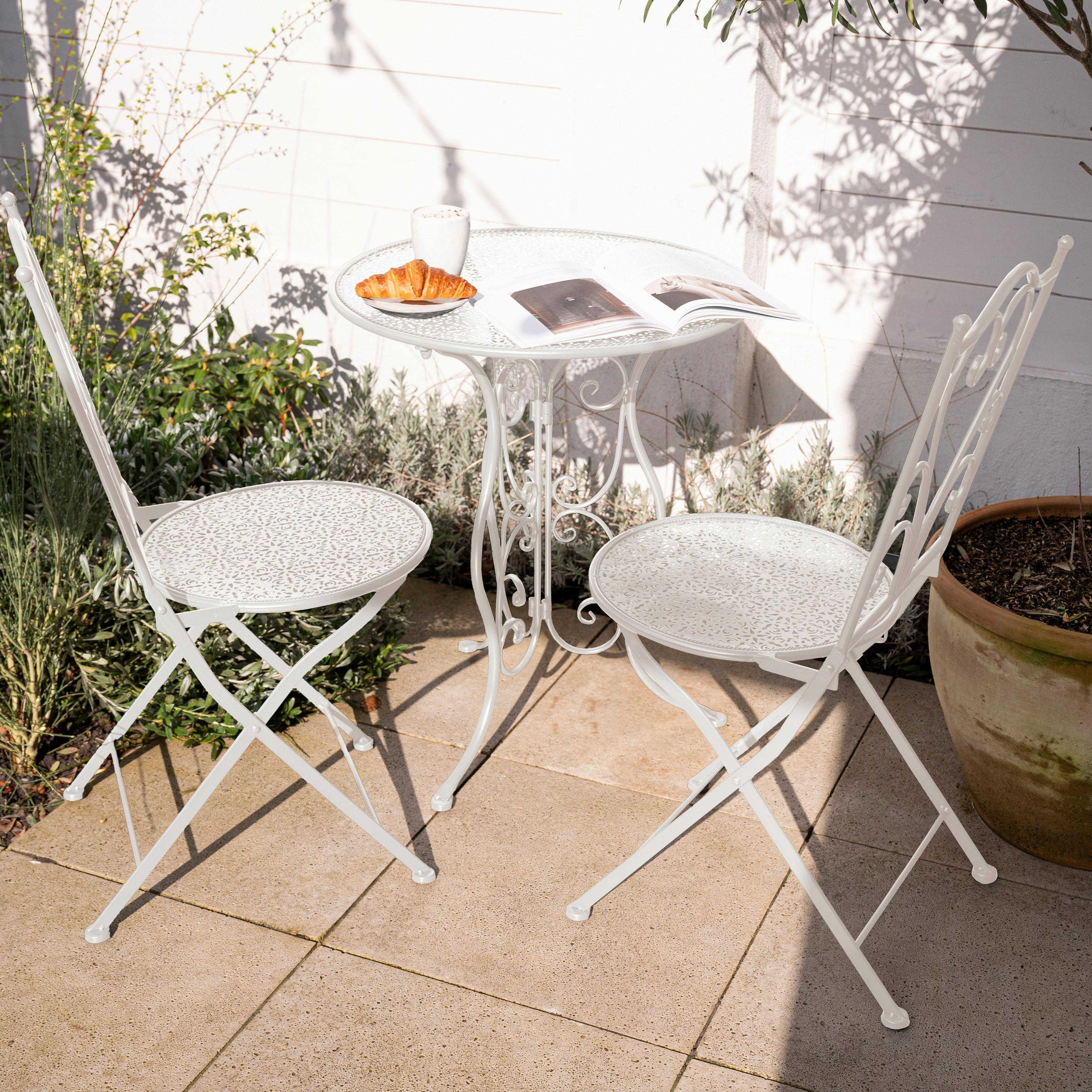 Gartenset Eloise Weiss - Weiß, Basics, Metall (60/69cm) - Ambia Garden