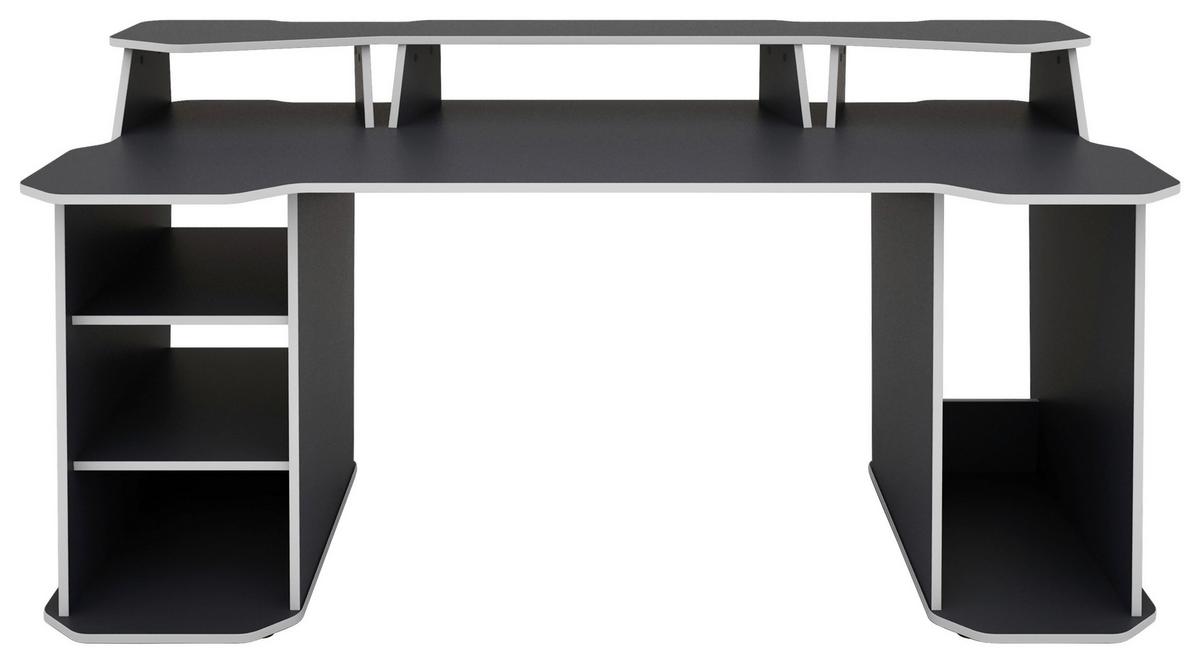 Gaming Tisch Matrix Anthrazit/weiß B: 85 Cm - Anthrazit/Weiß, LIFESTYLE, Holzwerkstoff (180/85/76cm) - MID.YOU