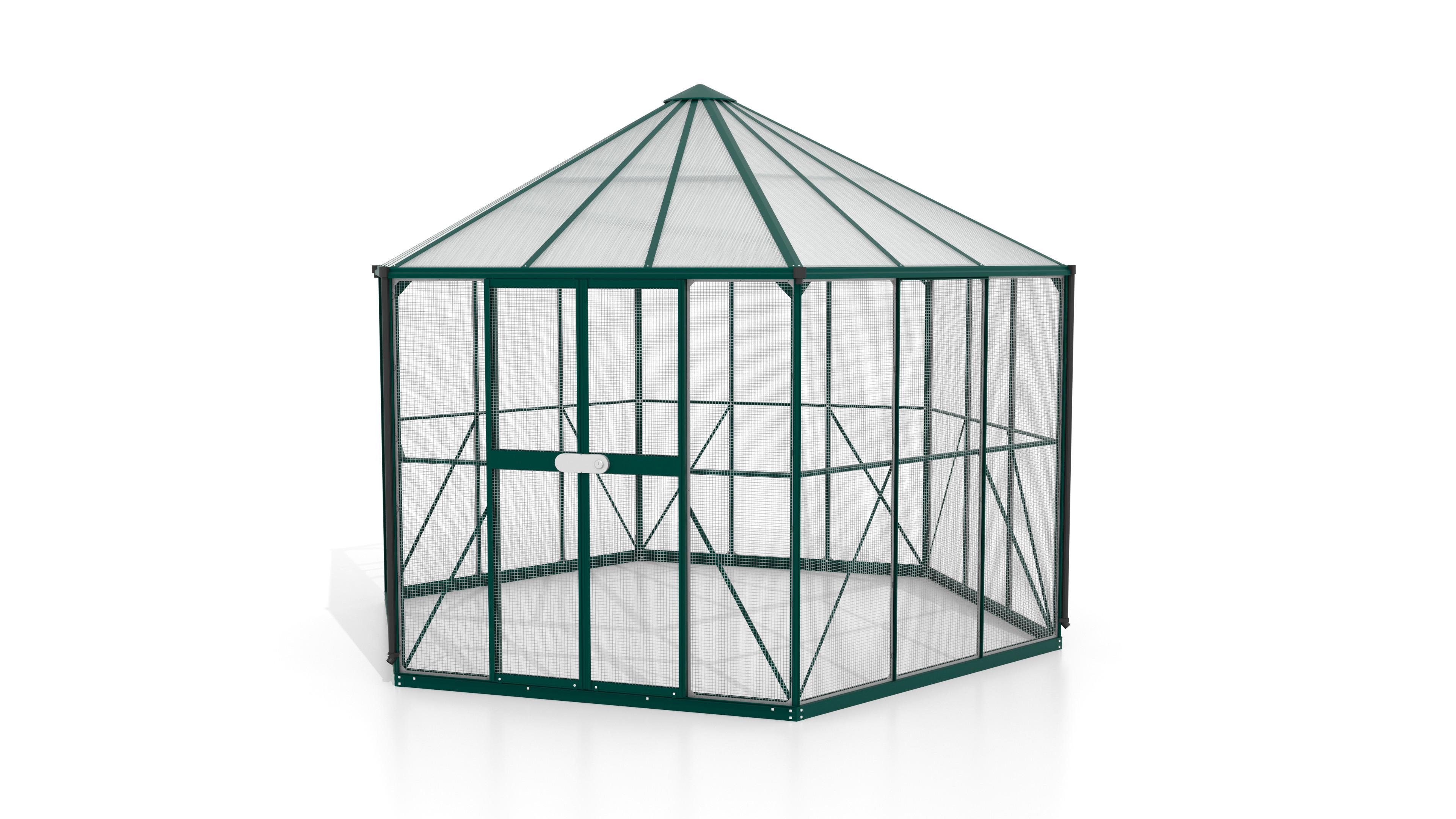 Vogelvoliere Circus 9000 9 M2 - Smaragdgrün, Basics, Metall (336/187,5/383,3cm)