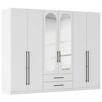 ŠATNÍ SKŘÍŇ S OTOČNÝMI DVEŘMI VELORA, šířka 271 cm - bílá/černá, Konvenční, kov/kompozitní dřevo (271/210/54cm) - Mömax