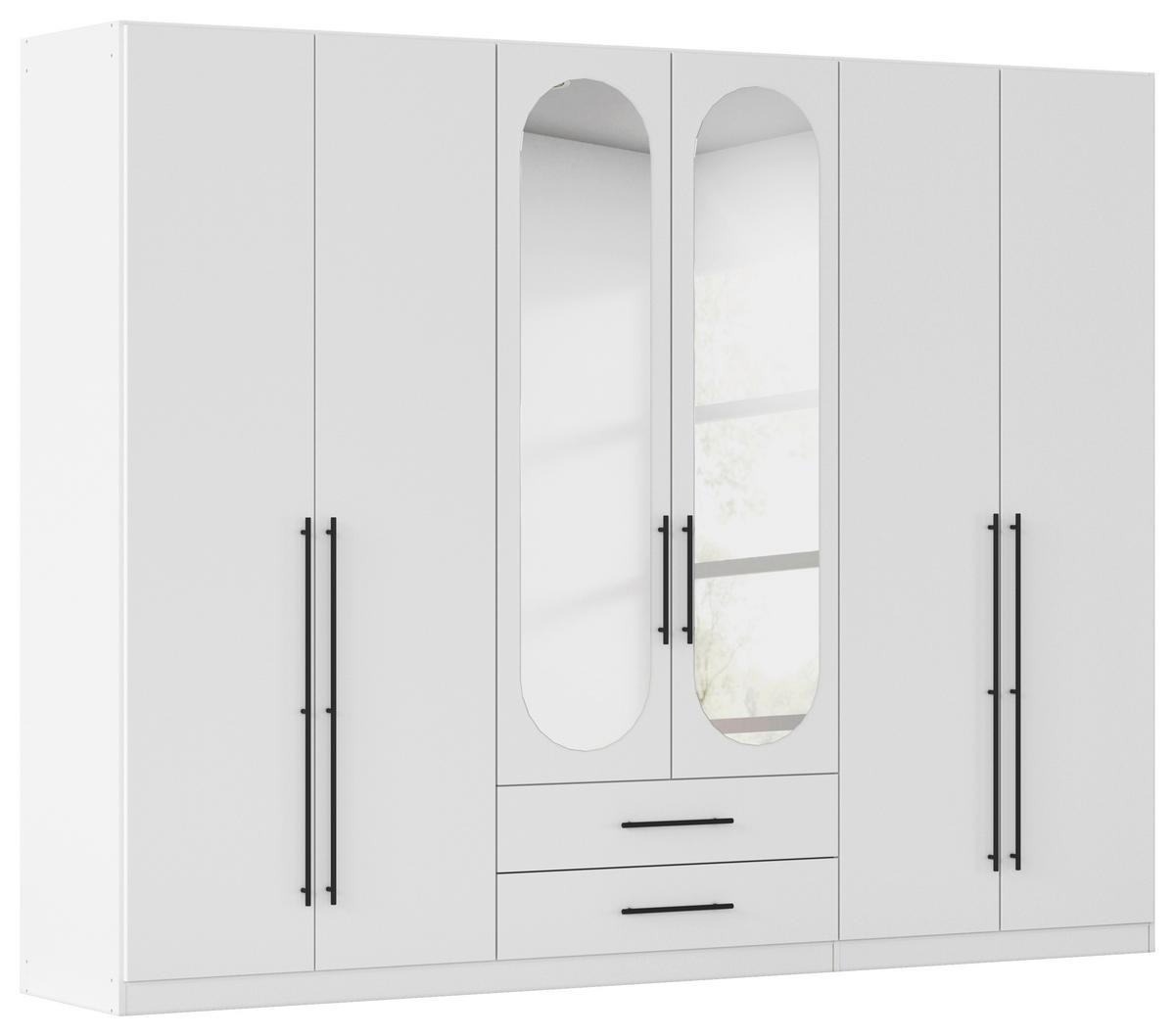 ŠATNÍ SKŘÍŇ S OTOČNÝMI DVEŘMI VELORA, šířka 271 cm - bílá/černá, Konvenční, kov/kompozitní dřevo (271/210/54cm) - Mömax