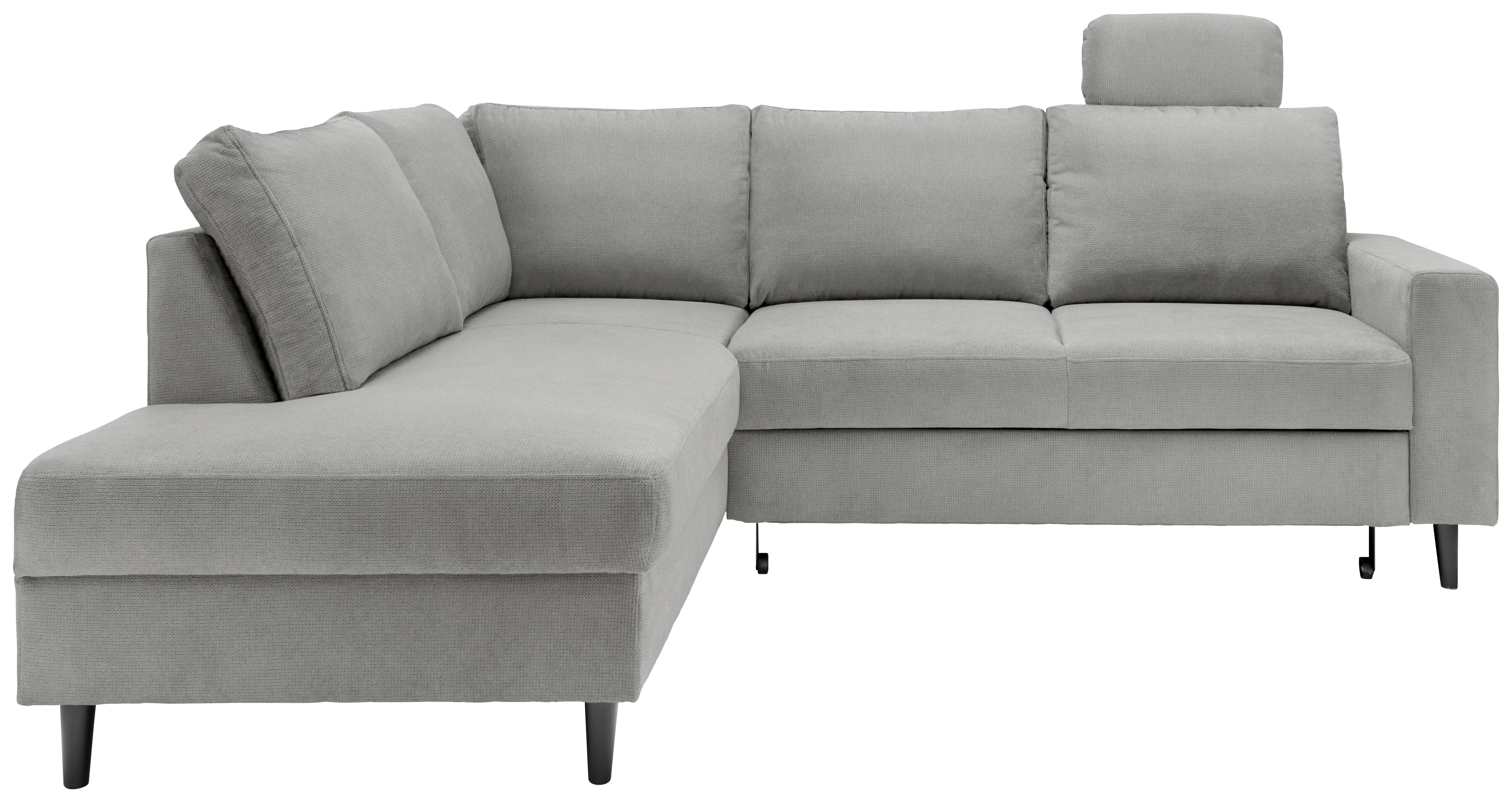 Eckschlafsofa Passione, Grau S: 200x242 Cm - Schwarz/Grau, MODERN, Textil (200/242cm) - Livetastic