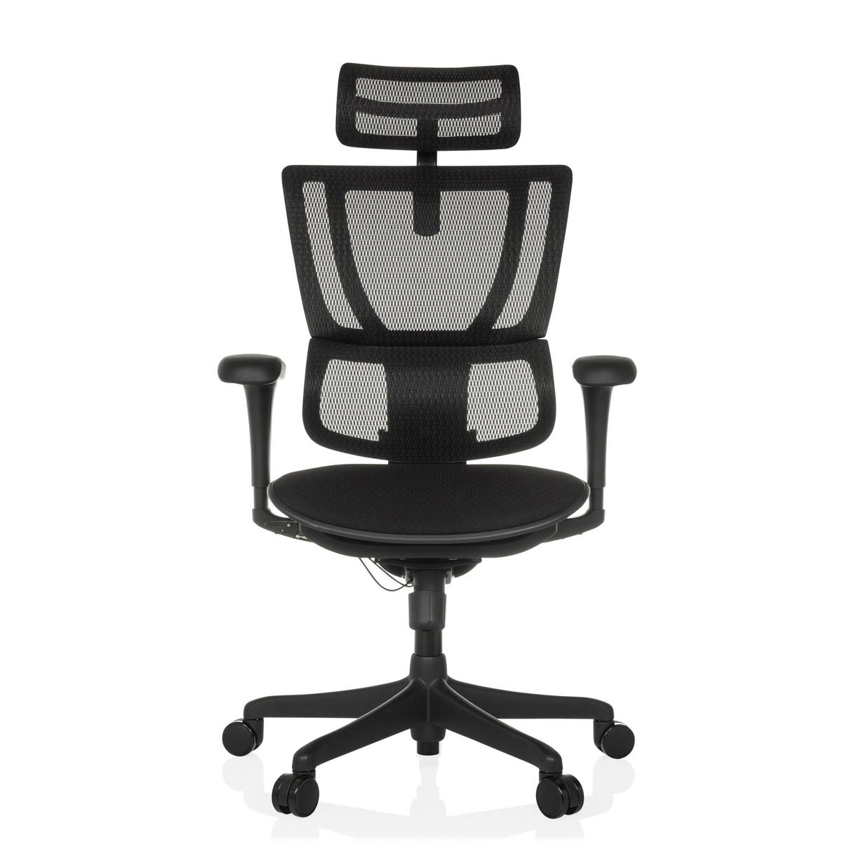 Drehstuhl Ergohuman Slim Eco Schwarz B: 69 cm - Schwarz, MODERN, Kunststoff/Textil (69/112 - 134/63cm) - MID.YOU