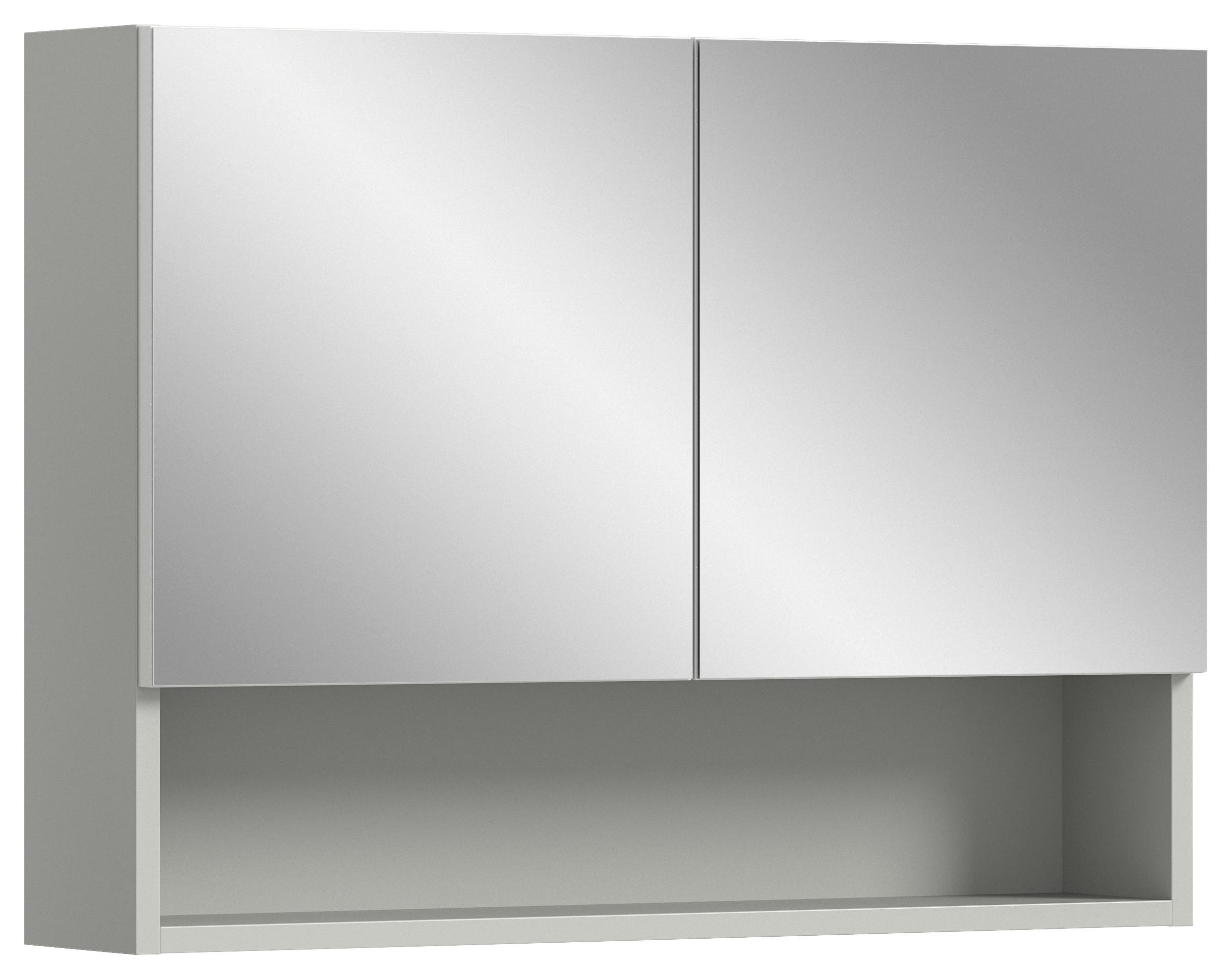Spiegelschrank Copa 2-türig B: 74 cm - Weiß Hochglanz/Weiß, MODERN, Holzwerkstoff (74/55/17cm) - MID.YOU