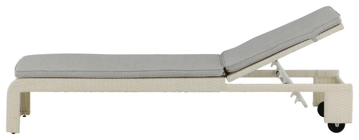 Sonnenliege London Kunststoff verstellbar - Weiß, KONVENTIONELL, Kunststoff (60/32/196cm) - Gardenson
