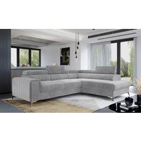 Ecksofa Lauernce Hellgrau S: 278x205cm - Silberfarben/Hellgrau, Design, Textil (278/205cm) - MID.YOU