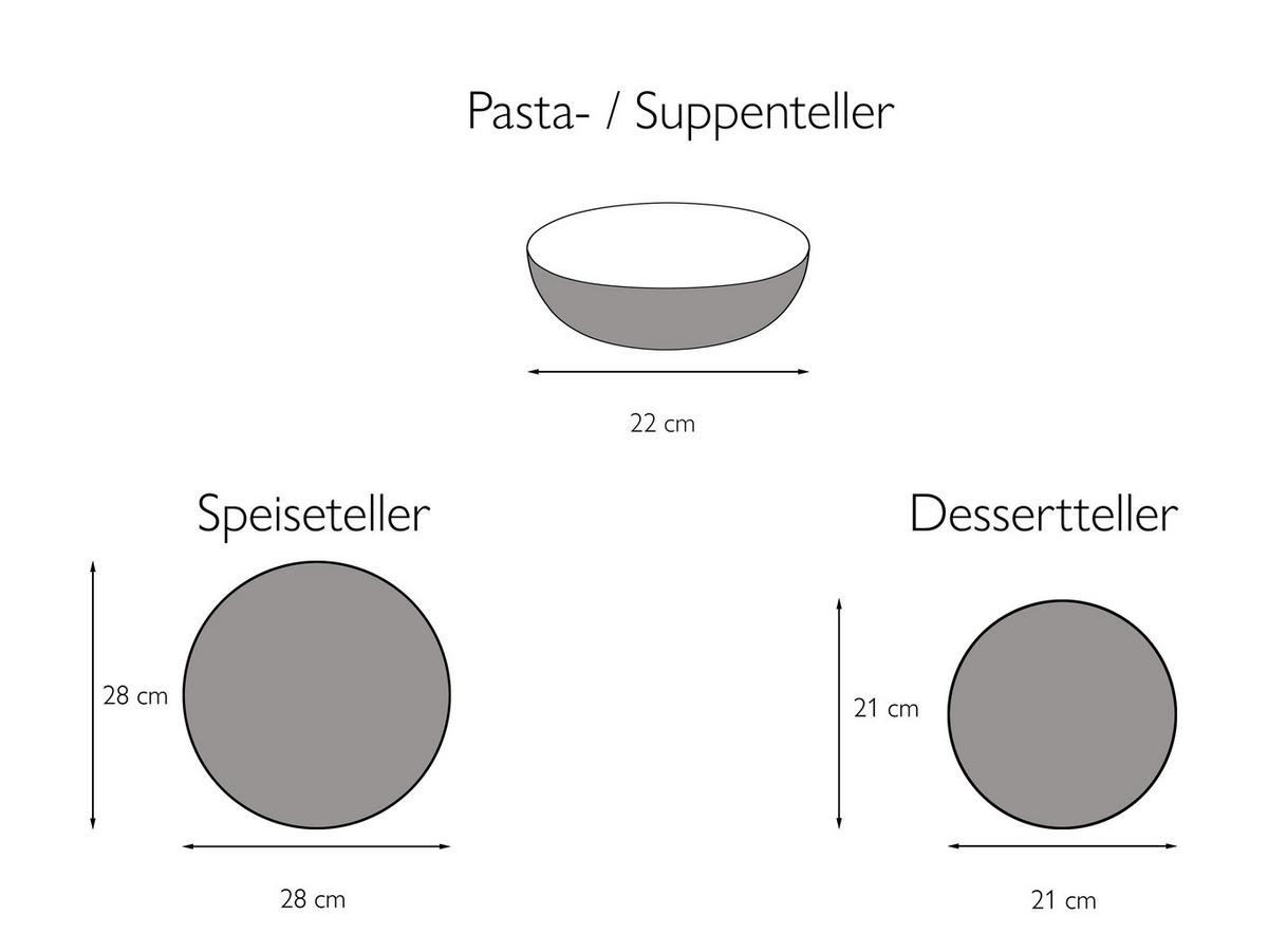 Jedálenský servis UNO NATURAL, 12-dielny - viacfarebná, Konventionell, keramika - Creatable