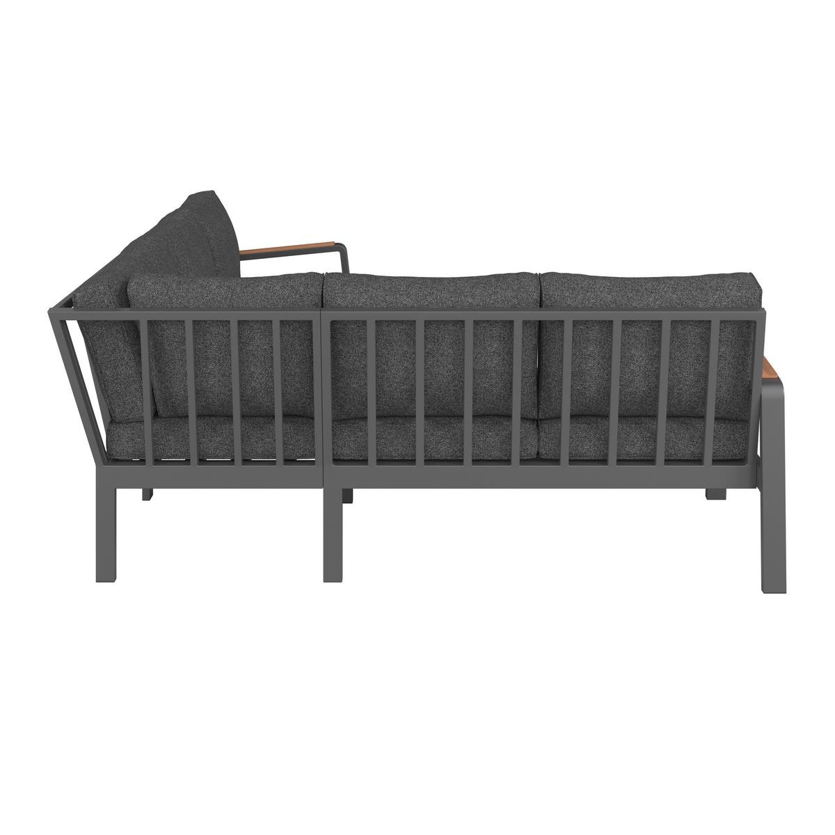 Loungegarnitur 4-Tlg Sorrent Metall/Textil/Glas mit Kissen - Anthrazit/Schwarz, MODERN, Keramik/Textil (193/193cm) - Beldano