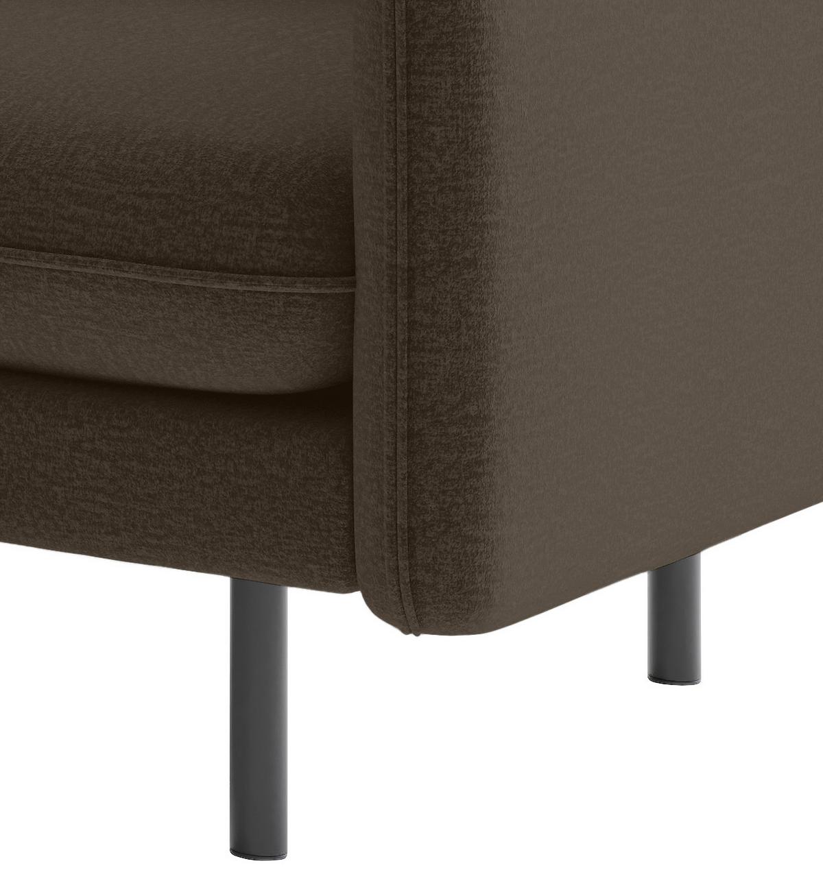 Sitzgarnitur Samos 3-teilig Braun B: 215 Cm - Schwarz/Braun, Design, Textil (215/85/92cm) - Livetastic