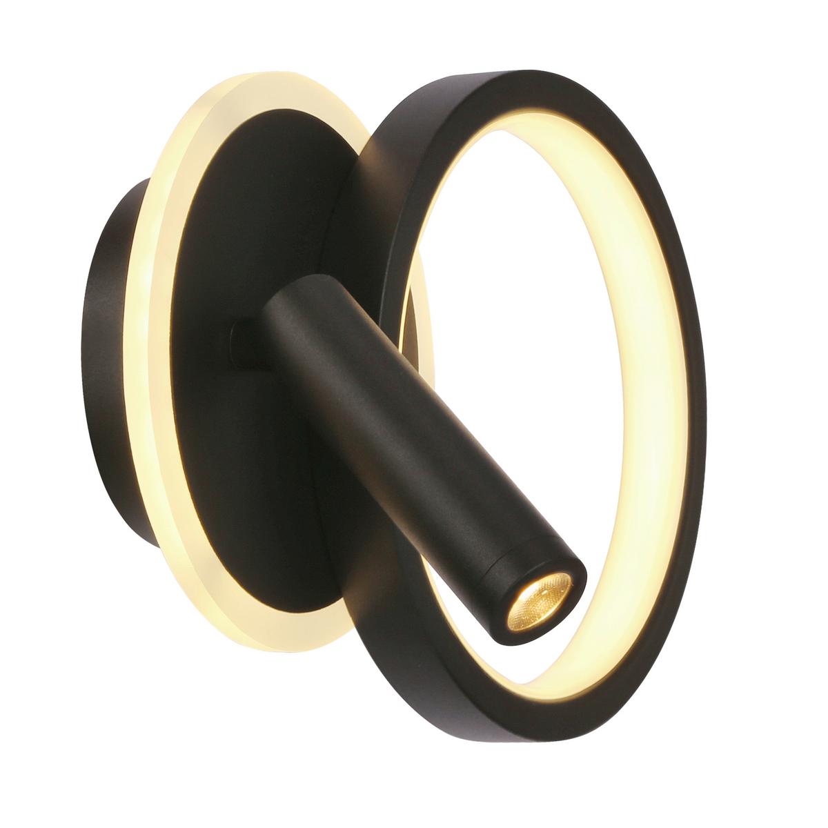 LED-WANDLEUCHTE 22-35660 MONET - Schwarz/Weiß, Design, Kunststoff/Metall (28/7/18cm)