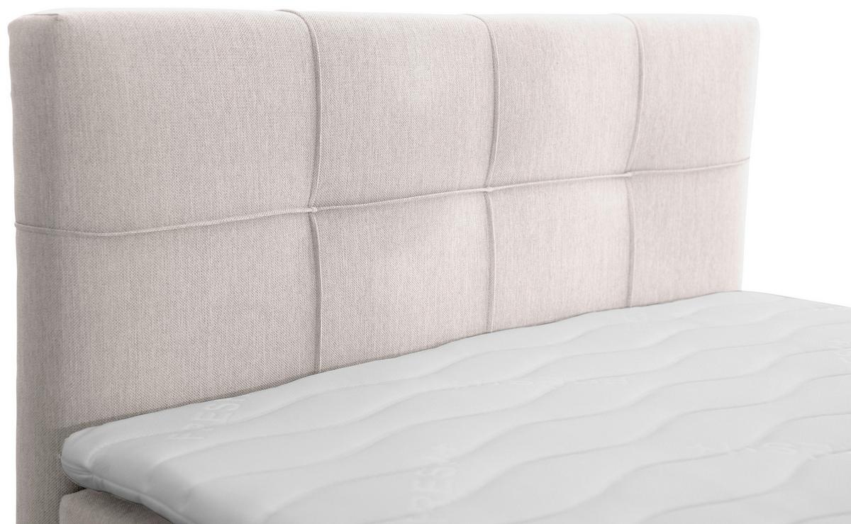 Polsterbett mit Matratze 100x200 Freddie Beige - Beige/Schwarz, KONVENTIONELL, Textil (100/200cm)