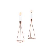 Kerzenständer-Set Eisen für Stabkerzen 2-teilig - Kupferfarben, Basics, Metall (9,5/24,2cm) - Echtwerk