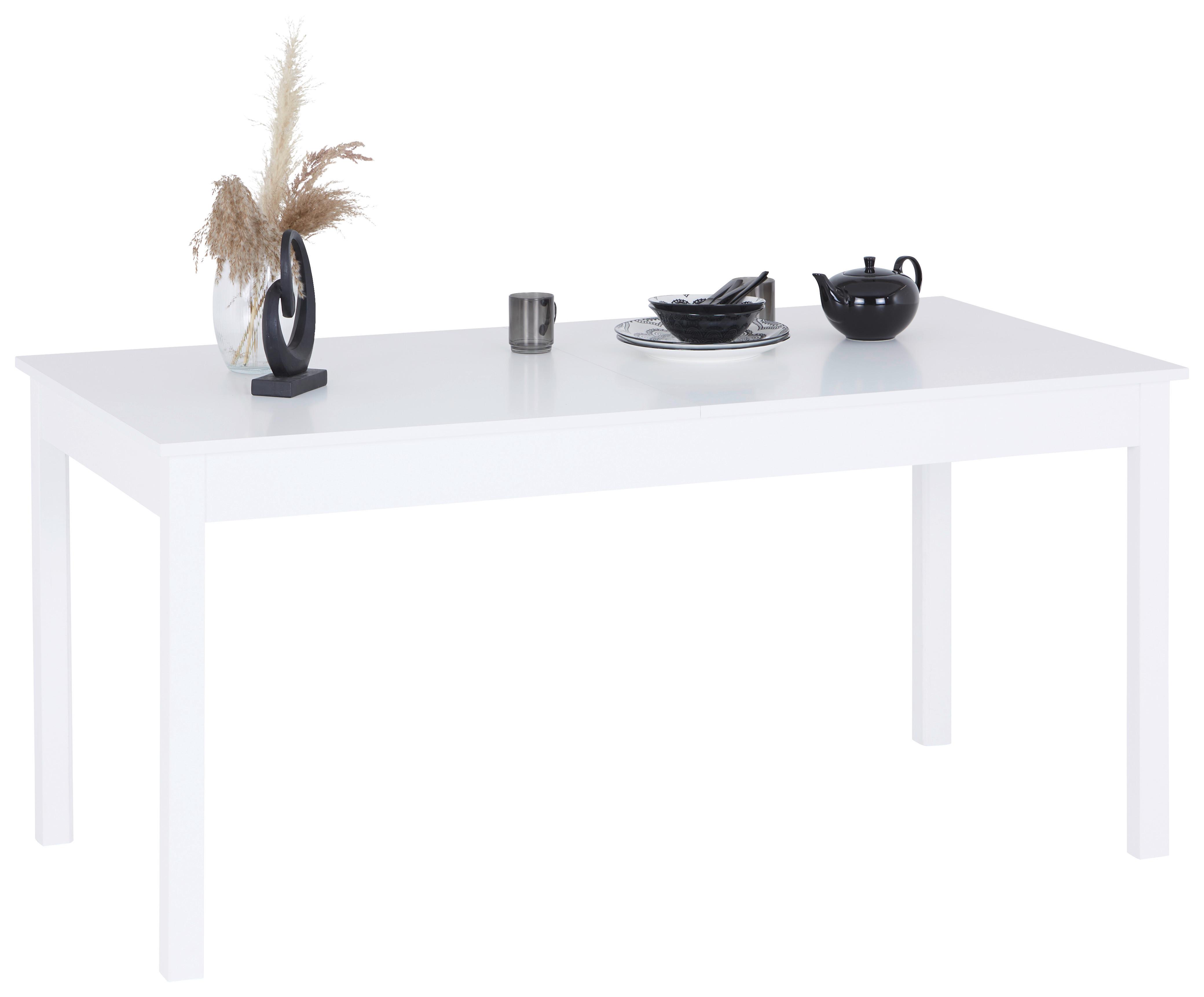 Výsuvný jídelní stůl BRICK 160-230 - bílá, Konvenční, kompozitní dřevo (160-230/76/80cm)