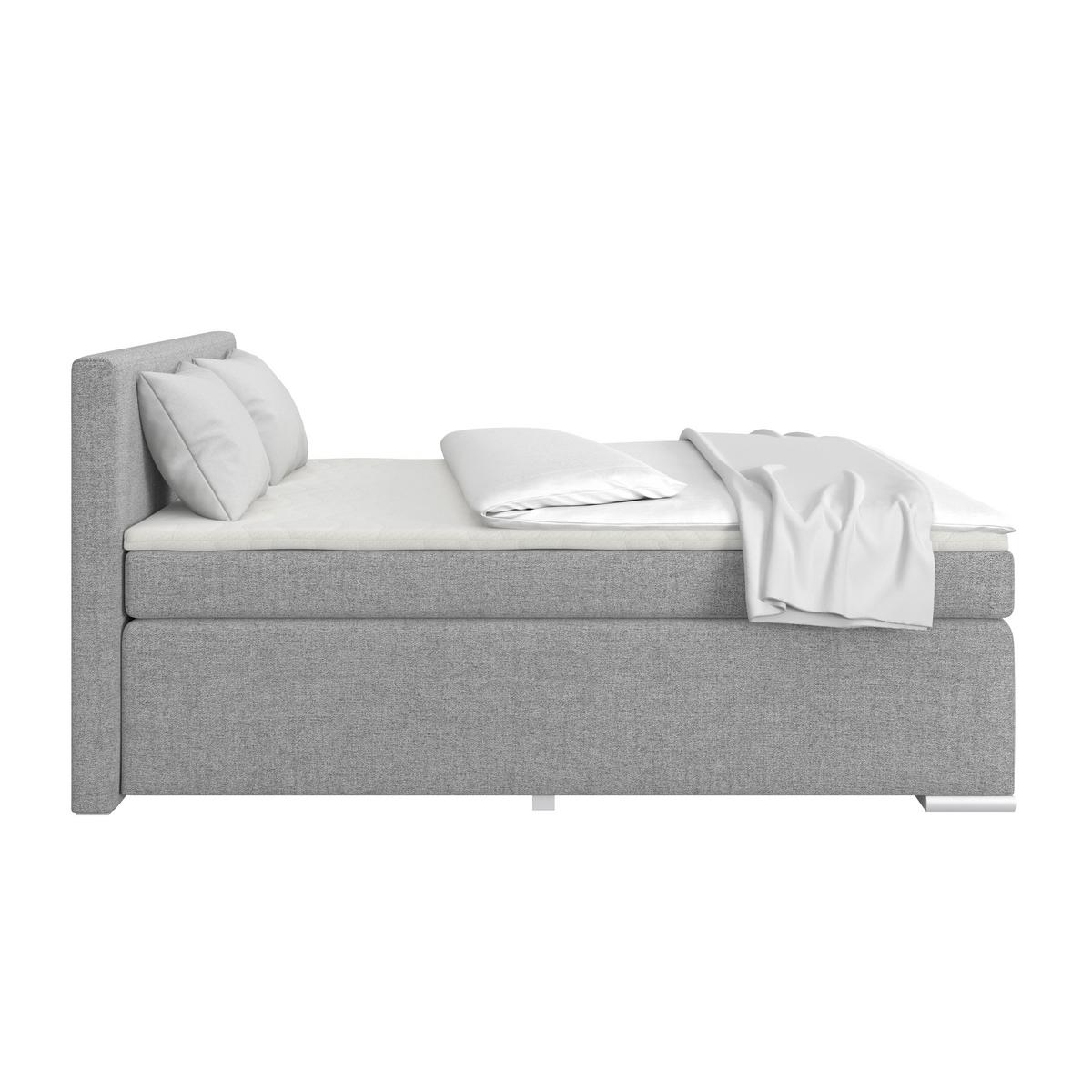 Boxspringbett Mira I Nordic, Lf: 160x200 Cm - Alufarben/Grau, Basics, Textil (160/200cm)