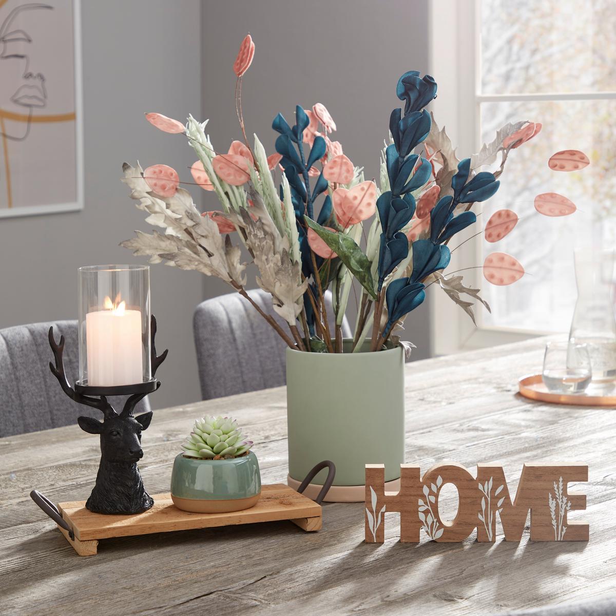 Kunstpflanze Lunaria Rosa L: 72 cm, Habil - Braun/Rosa, LIFESTYLE, Papier/Kunststoff (72cm) - Luca Bessoni