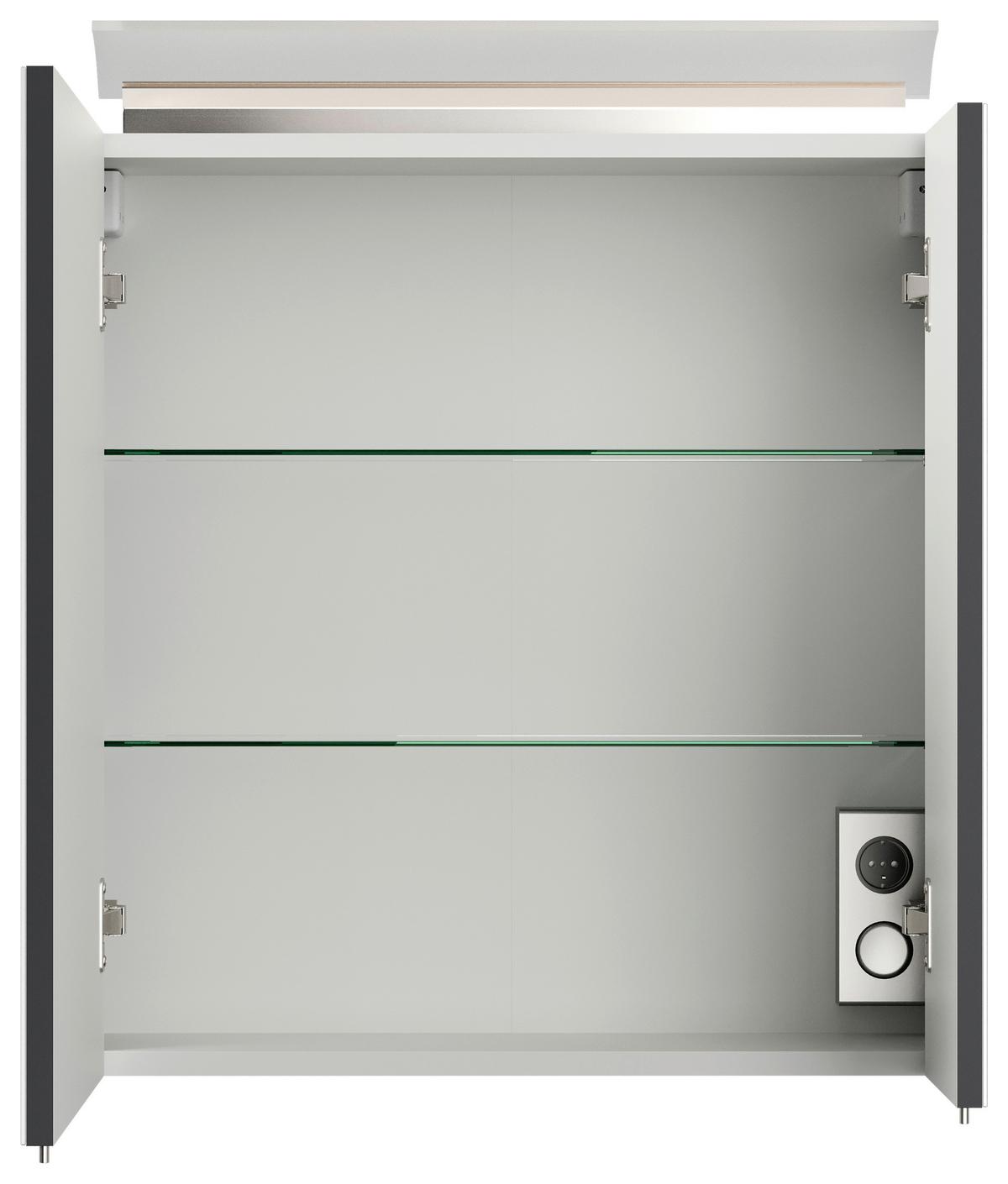 BADEZIMMER Limes, Graphitfarben B: 60cm - Graphitfarben/Weiß, Basics, Keramik/Holzwerkstoff (60cm) - MID.YOU