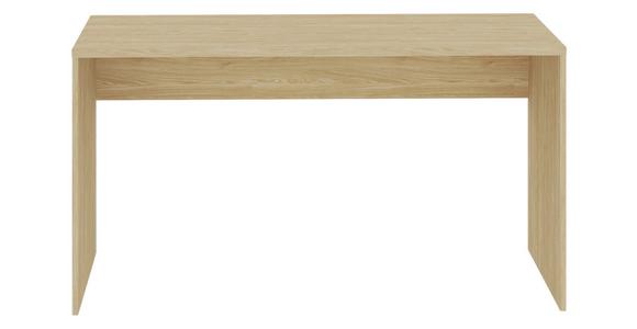 Schreibtisch B135 cm H73 cm Unit, Eiche Dekor - Eichefarben, KONVENTIONELL, Holzwerkstoff (135/73/54,5cm) - Ondega