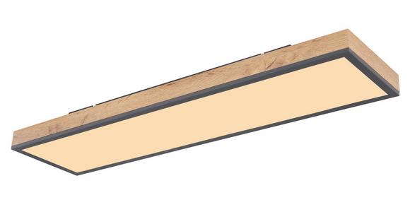 LED-Deckenleuchte Henry L: 80 cm, 1-Flammig, mit Holz - Eichefarben/Opal, MODERN, Holzwerkstoff/Kunststoff (80/20/6,5cm) - Luca Bessoni