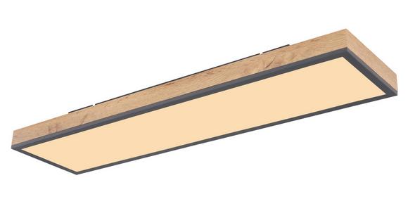 Led-deckenleuchte Henry L: 80 Cm, 1-Flammig, Mit Holz - Eichefarben/Opal, MODERN, Holzwerkstoff/Kunststoff (80/20/6,5cm) - Luca Bessoni