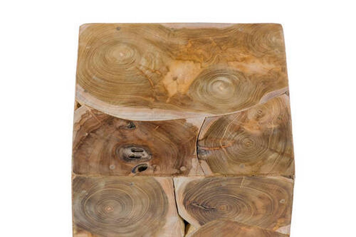 Beistelltisch aus Teakholz Radix, Natur - Naturfarben, Natur, Holz (30/30/45cm) - Kayoom