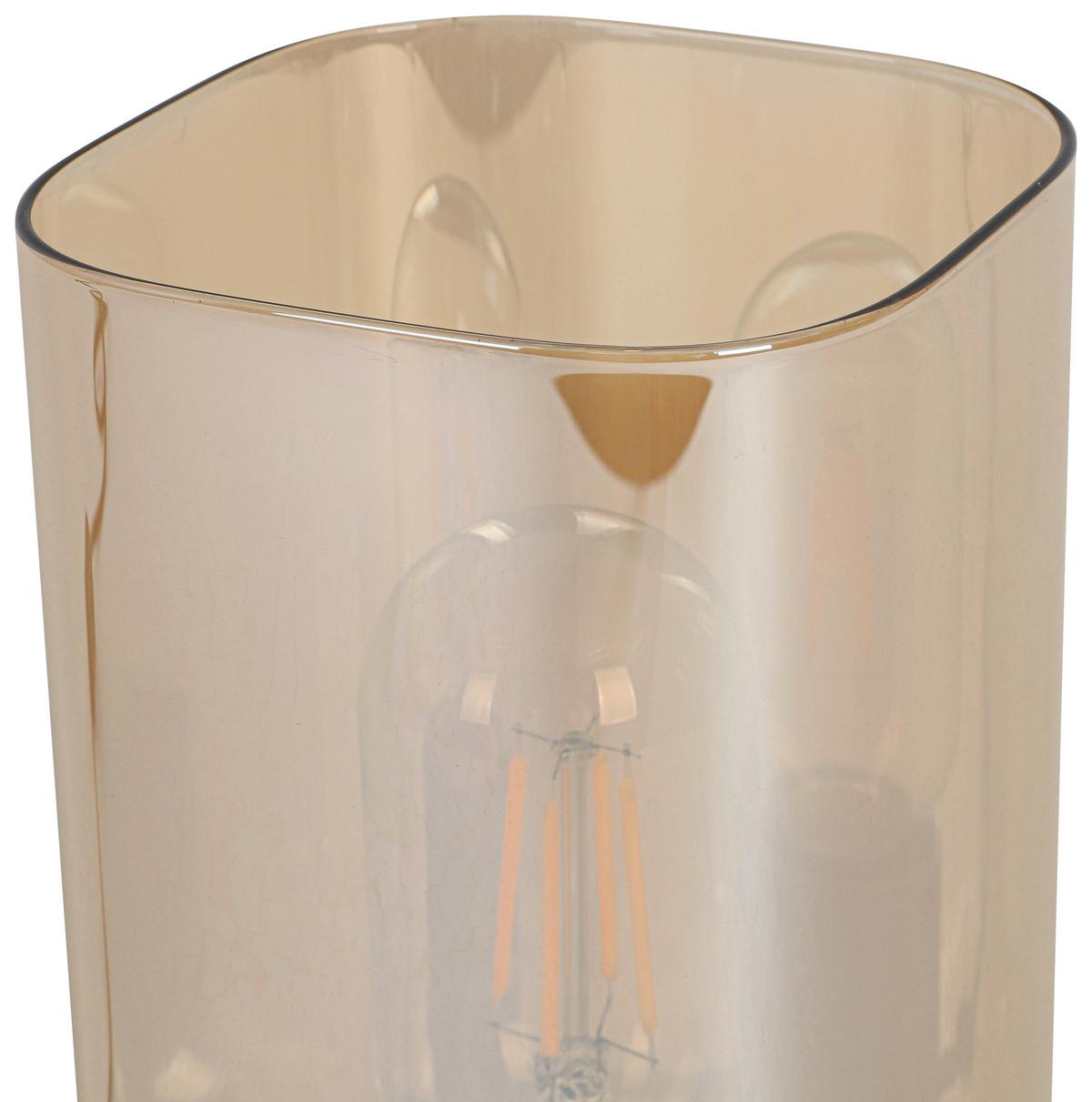 STOLNÁ LAMPA AMBER - čierna/jantárová, Modern, plast/sklo (10/10/20cm) - Mömax