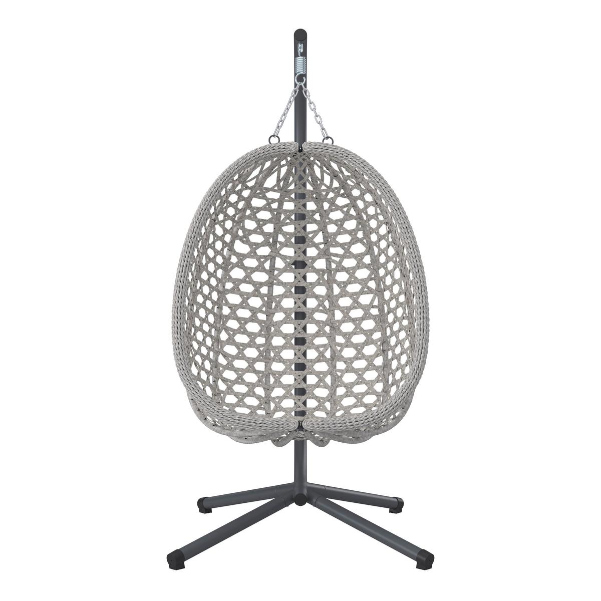 Függőfotel Tiffany - sötétszürke, Modern, műanyag/textil (94/197/68cm) - Beldano