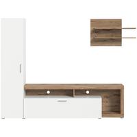 Wohnwand Cross - Eichefarben/Schwarz, Design, Holzwerkstoff (218/178/31cm) - Livetastic