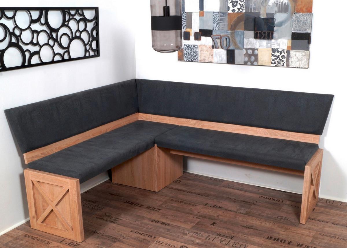 Eckbankgruppe Madrano Grau, Eiche, B: 185 cm - Grau/Sonoma Eiche, KONVENTIONELL, Holz/Holzwerkstoff (150/185/87cm) - MID.YOU