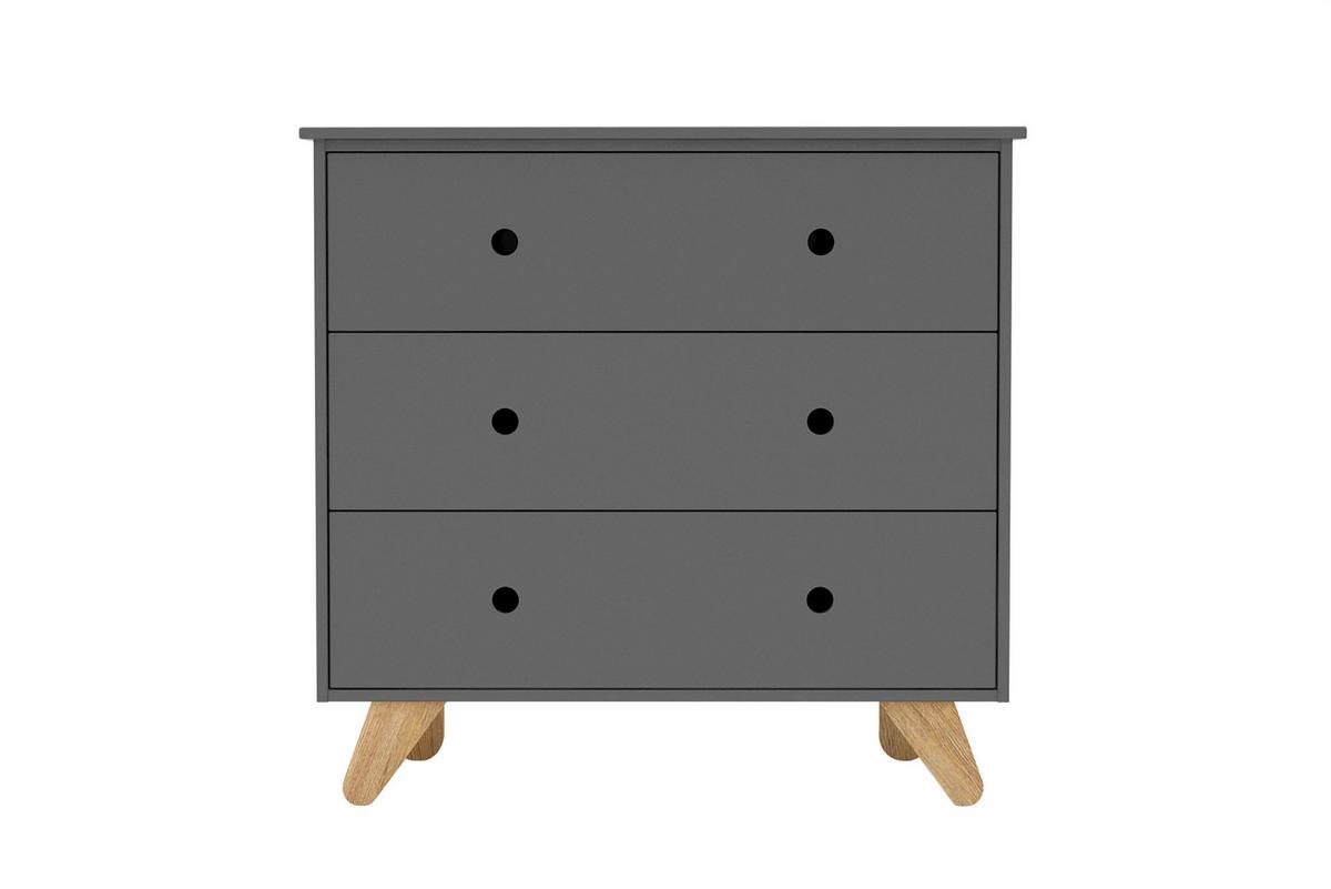 KOMMODE Grau B: 95cm - Naturfarben/Grau, Design, Holzwerkstoff (95/90/50cm) - Livetastic