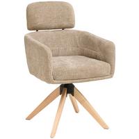 Armlehnstuhl Mattis Cord Beige, B: 60 cm - Beige/Naturfarben, KONVENTIONELL, Holz/Textil (60/90/69cm) - Livetastic