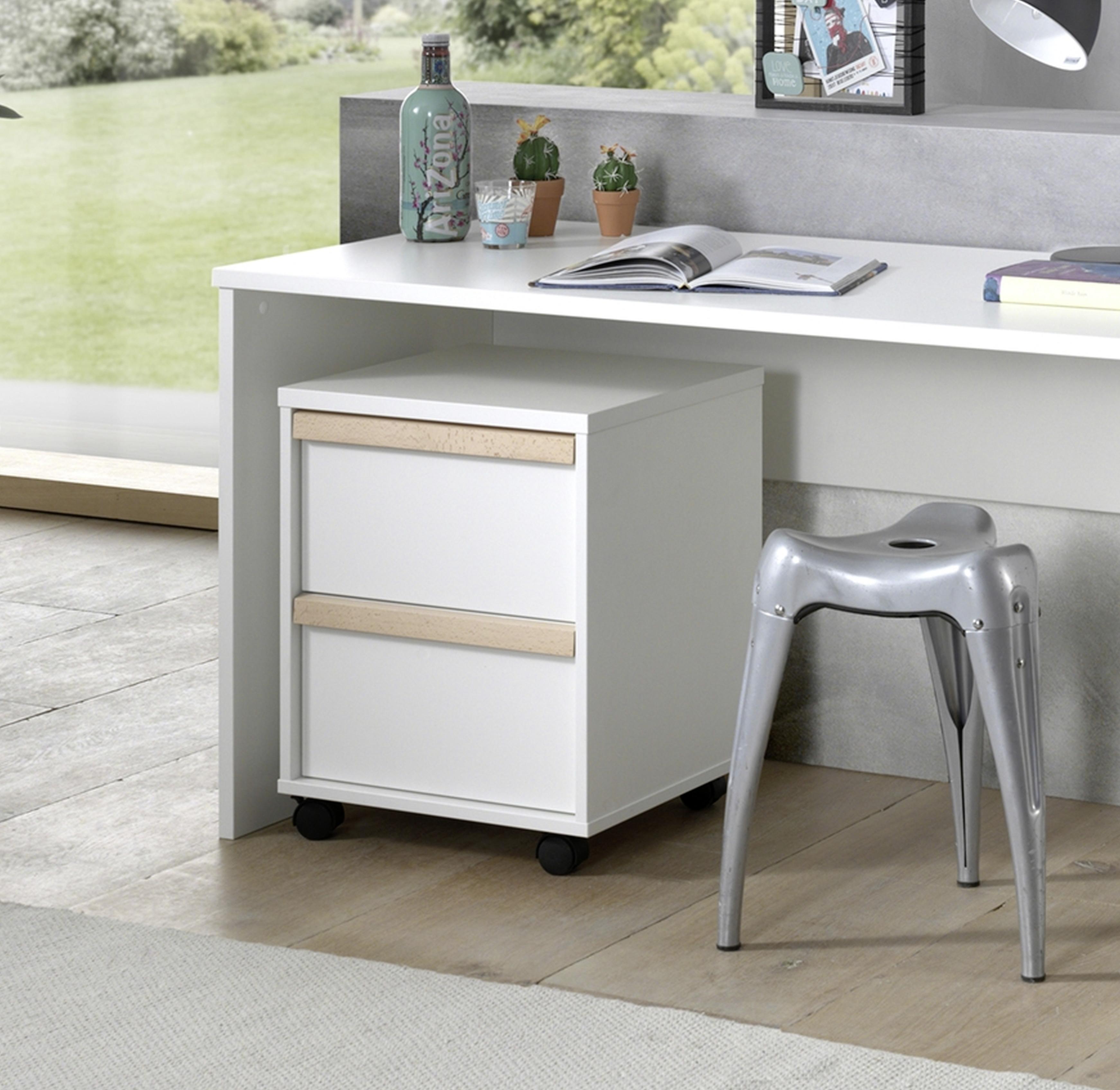 Rollcontainer London Weiß Bht: 48,1x60x44 Cm, 2 Laden - Weiß, MODERN, Holzwerkstoff (48,1/60/44cm) - MID.YOU