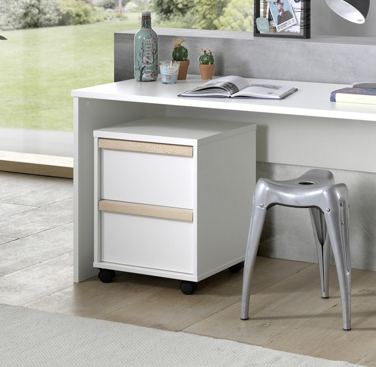 Rollcontainer London Weiß Bht: 48,1x60x44 Cm, 2 Laden - Weiß, MODERN, Holzwerkstoff (48,1/60/44cm) - MID.YOU