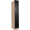 Apothekerschrank Merle Schwarz, Eiche Dekor B: 30cm - Eichefarben/Schwarz, Basics, Holzwerkstoff (30/200/60cm) - Respekta